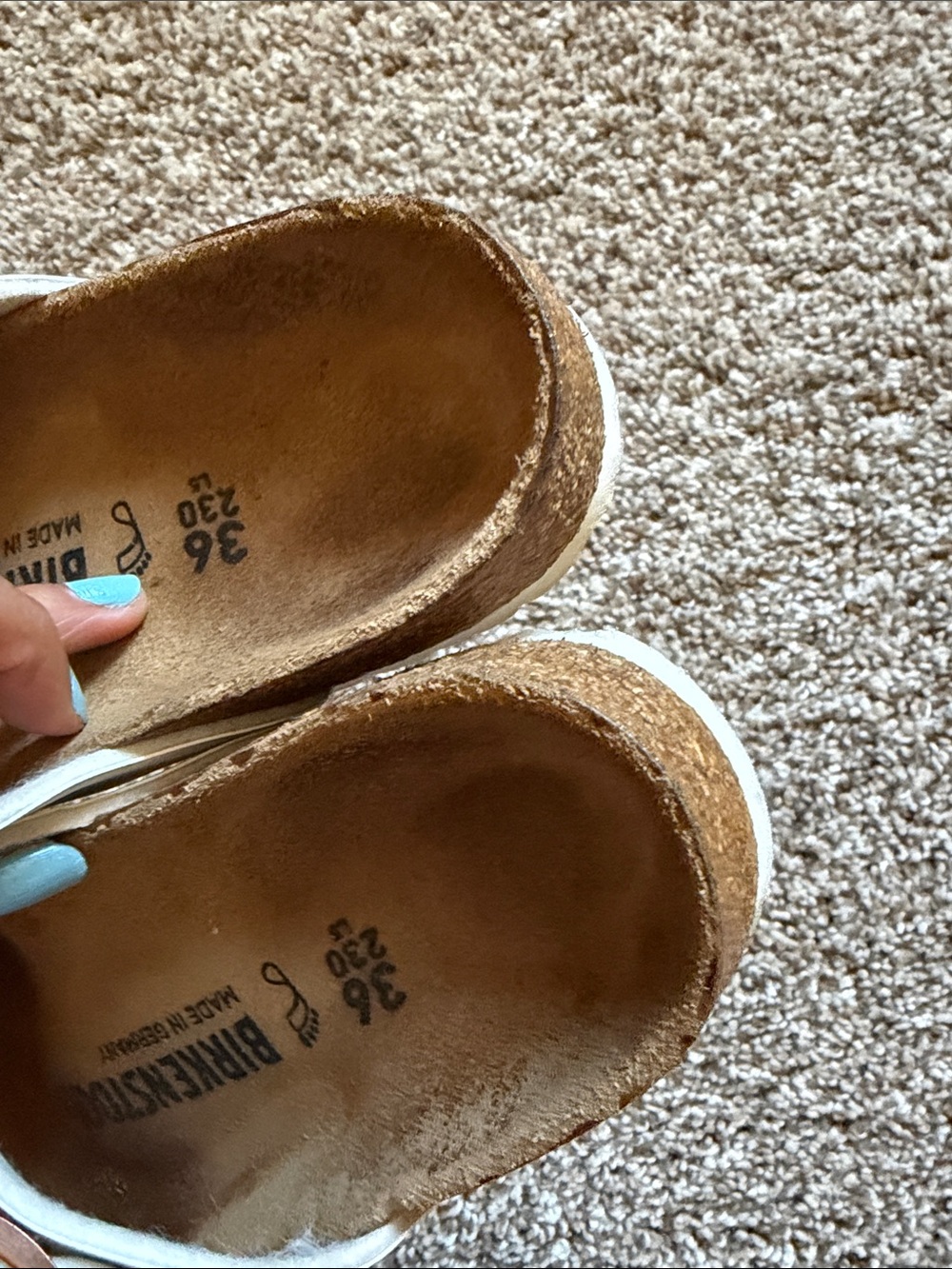 Birkenstock Kids White Cross-Strap Sandals with Rose Gold Buckles - Picture 5 of 5